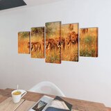 Zidne Slike na Platnu Set s Printom Lavovi 100 x 50 cm | Shoptok.si