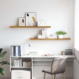  Stenska polica 2 pcs Bež 120 x 23,5 x 4 cm Konstruiran les, (5000201654) | Shoptok.si