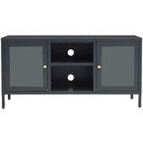 vidaXL tv ormarić antracit 105 x 35 x 52 cm od čelika i stakla | shoptok.hr