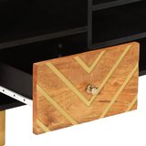 TV ormarić smeđe-crni 100 x 33,5 x 46 cm od masivnog drva manga | shoptok.hr