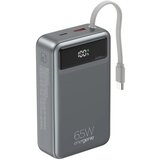Gembird PB20-PD65-LCD-01 Fast charging power bank with integrated cables, 65W, 20000 mAh, black Cijene