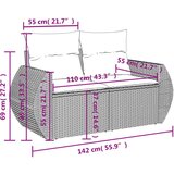  9-dijelni set vrtnih sofa s jastucima poliratan smeđi | shoptok.hr