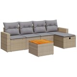  6-dijelni set vrtnih sofa s jastucima bež od poliratana Slike