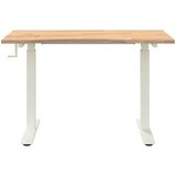  Stol Bjela i prirodna 120 x 60 cm Čvrsto Hrastovo Drvo | shoptok.hr