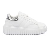 Shelvt White sneakers with silver inserts | Shoptok.si