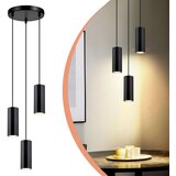 Nettlife viseča svetilka iz črne kovine, premer 20 cm, GU10, 3 žarnice, moderna industrijska svetilka, (22123071) Cene