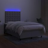 Krevet box spring s madracem LED svjetlosivi 120x200 cm tkanina | shoptok.hr