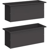  Vrtna posuda za sadnju s LED svjetlom 2 kom. Crna - Crna 30 x 80 x 30 cm 2 | shoptok.hr