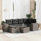 Maison Chic Seti vrtnega pohištva - Vrtna garnitura - Vrtni pohištvo set 7-delna z blazinami siv poli ratan, (21802344) | Shoptok.si