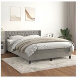  Box spring postelja z vzmetnico svetlo siv 140x190 cm žamet | Shoptok.si