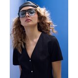 Sinsay Klasična mini haljina s viskozom i dodatkom lana | shoptok.hr