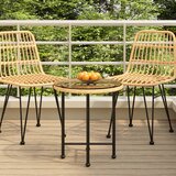 vidaXL Blagovaonski stol Ø 50 cm od kaljenog stakla i čelika | shoptok.hr