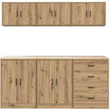 vidaXL Garažne omare 6 kosa artisan hrast inženirski les, (22047643) | Shoptok.si
