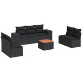  8-dijelni set vrtnih sofa od poliratana s jastucima crni | shoptok.hr