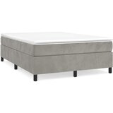 The Living Store Box spring postelja z vzmetnico svetlo siva 140x200 cm žamet - Box Spring Postelja, (21489531) | Shoptok.si