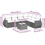  7-dijelni set vrtnih sofa od poliratana s jastucima crni | shoptok.hr