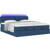  Otomanski okvir kreveta s madracima plavi 180x200cm od tkanine | Eponuda.com