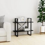 Furnova Knjižna omara 2-nadstropna črna 80x30x70 cm trdna borovina, (21933035) Cene