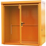 eurokraft pro Ognjevaren zabojnik za plinske jeklenke, za 28 jeklenk s Ø 230 mm, oranžne barve | Shoptok.si