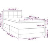  Box spring s madracem LED tamnosivi 80 x 200 cm baršun | shoptok.hr