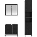 vidaXL Komplet pohištva za kopalnico 3 pcs Črni hrast 65 x 33 x 60 cm | Shoptok.si