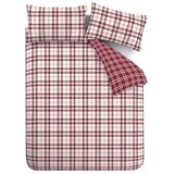 Catherine Lansfield Bordo rdeča podaljšana posteljnina za zakonsko posteljo 230x220 cm Kelso Check – | Shoptok.si