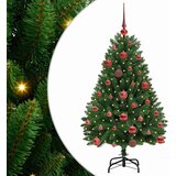 vidaXL Umestno božično drevo z LED lučmi Zelena 120 cm PVC in kovina | Shoptok.si