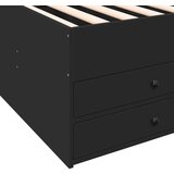 vidaXL Dnevna postelja s predali črna 100x200 cm inženirski les | Shoptok.si