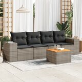Maison Chic Seti vrtnega pohištva - Vrtna garnitura - Vrtni pohištvo set 5-delna z blazinami siv poli ratan, (21814178) | Shoptok.si