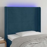  LED uzglavlje tamnoplavo 103x16x118/128 cm baršunasto | shoptok.hr