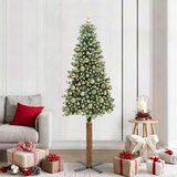 vidaXL Ožja jelka med 300 LED Zelena in Bela 210 cm PVC in trden bor | Shoptok.si