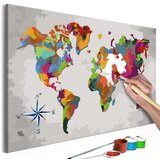  Slika za samostalno slikanje - World Map (Compass Rose) 60x40 Cijene