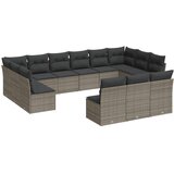  13-dijelni set vrtnih sofa od poliratana s jastucima sivi | shoptok.hr