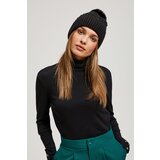 Marisse Black Beaded Pompom Hat Cene