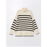 LC Waikiki LCW Vision Half Turtleneck Striped Long Sleeve Oversize Women's Knitwear Sweater | shoptok.hr