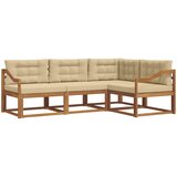  Set vanjskih sofa 4 kom. Prirodna i bež Smeđa 245,5 x 166,5 x 73 cm | shoptok.hr