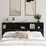  Glava kreveta s ormarićem Zidne Crni hrast 200 x 19 x 103,5 cm | shoptok.hr