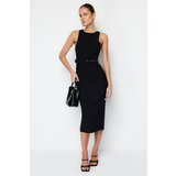 Trendyol Black Polka Dot Waist Opening Viscose Midi Woven Dress | Eponuda.ba