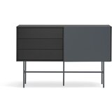 Teulat Črna/antracitno siva nizka komoda z drsnimi vrati 140x91 cm Nube – | Shoptok.si