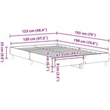  Krevetna konstrukcija Crni hrast 193 x 123 x 25 cm | shoptok.hr