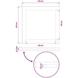  Pravokutni stolni vrh 50 x 40 x 3,2 cm Pravokutni | shoptok.hr