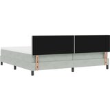  LED Box Spring Krevet Svijetlo siva 200 x 200 cm Baršun | Eponuda.com