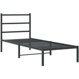 vidaXL Metalni okvir za krevet s uzglavljem crni 75x190 cm | shoptok.hr