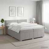  Boxspring krevet s madracem Svjetlosiva 200 x 200 cm Tkanina | shoptok.hr