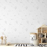  Tapeta - Watercolor - Airplanes and balloons painted on a white sky background. 50x1000 Premium | shoptok.hr