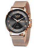  ženska ročna ura lige simple style zlata&črna | Shoptok.si