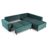 Cosmopolitan Design Petrolej zelena baršunasti sklopiva/s prostorom za odlaganje kutna garnitura (s desnim kutom/u obliku slova L) Kyoto – | shoptok.hr