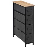 5five Five ormarić sa 4 ladice Tissa l. 20 x P. 48 x H. 77 cm željezo/MDF tamno siva | shoptok.hr