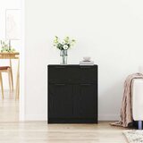  Crni Hrastov Sideboard 60x30x70 cm Konstruirano drvo | shoptok.hr