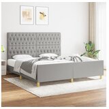  Posteljni okvir z vzglavjem svetlo siv 180x200 cm blago | Shoptok.si